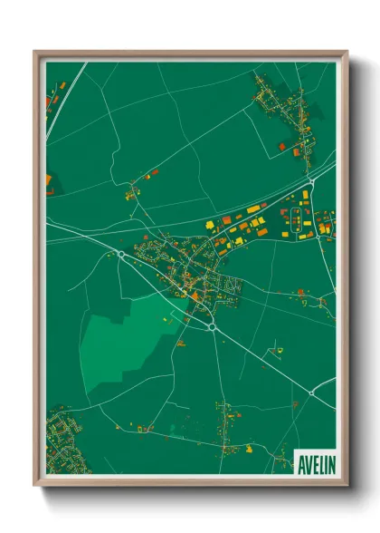 Une affiche de carte sur Avelin