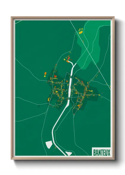Une affiche de carte sur Banteux