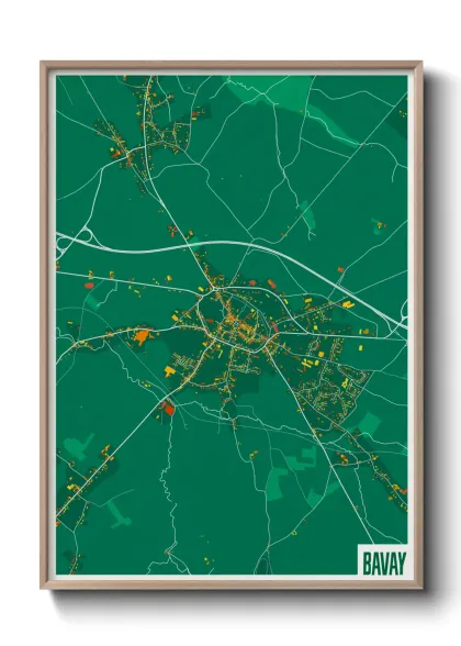 Une affiche de carte sur Bavay