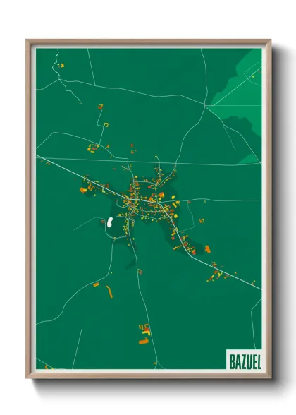 Une affiche de carte sur Bazuel
