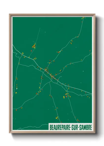 Une affiche de carte sur Beaurepaire-sur-Sambre