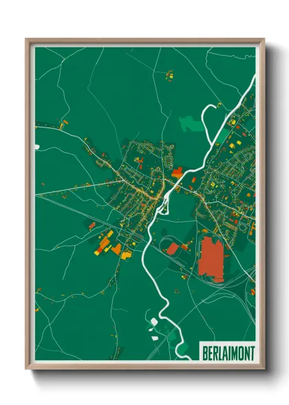 Une affiche de carte sur Berlaimont