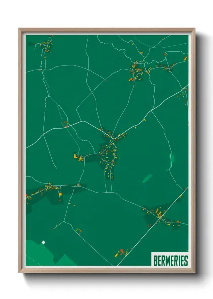 Une affiche de carte sur Bermeries