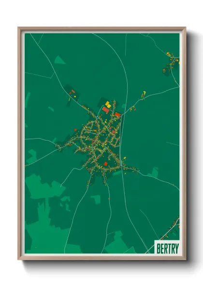 Une affiche de carte sur Bertry