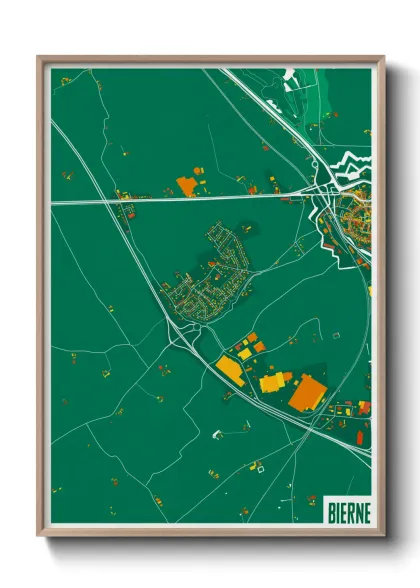 Une affiche de carte sur Bierne