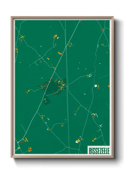 Une affiche de carte sur Bissezeele