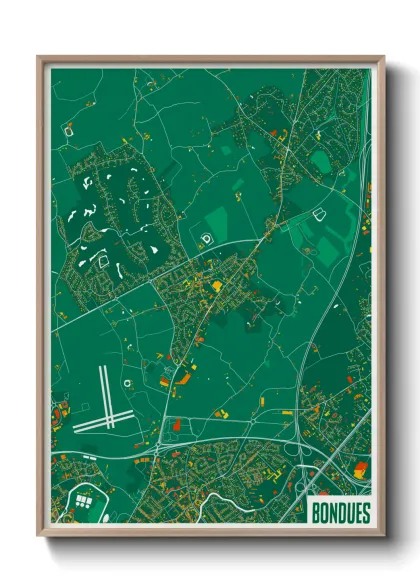Une affiche de carte sur Bondues
