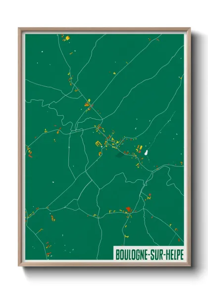 Une affiche de carte sur Boulogne-sur-Helpe