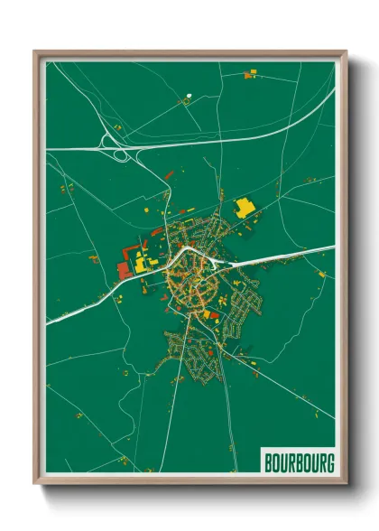 Une affiche de carte sur Bourbourg