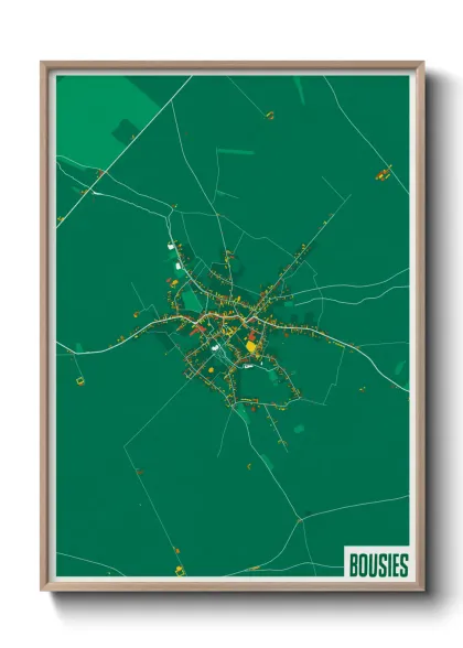 Une affiche de carte sur Bousies
