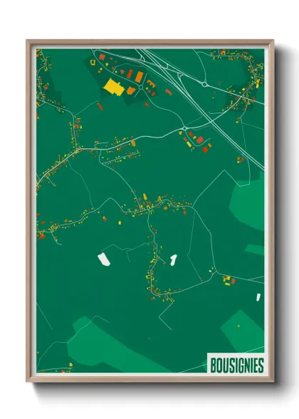 Une affiche de carte sur Bousignies
