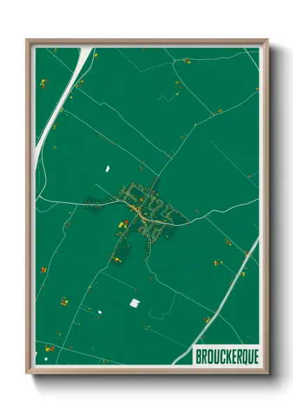 Une affiche de carte sur Brouckerque