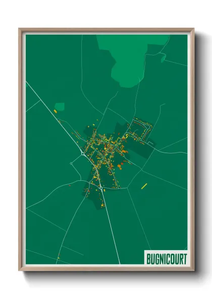 Une affiche de carte sur Bugnicourt