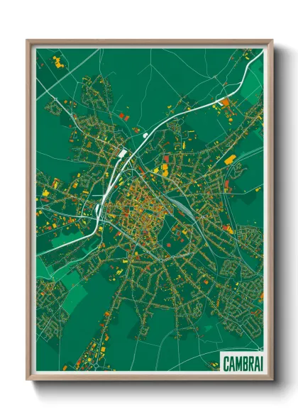 Une affiche de carte sur Cambrai