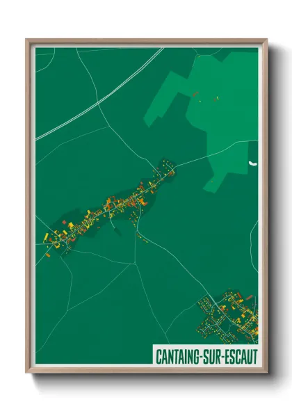 Une affiche de carte sur Cantaing-sur-Escaut