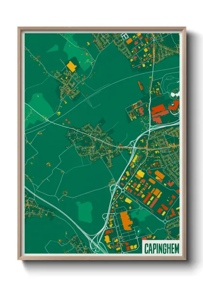 Une affiche de carte sur Capinghem