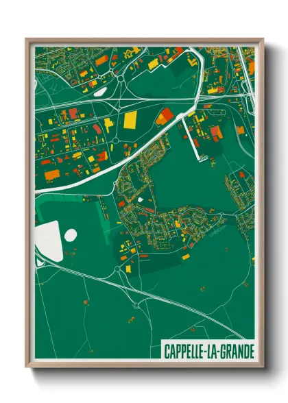 Une affiche de carte sur Cappelle-la-Grande