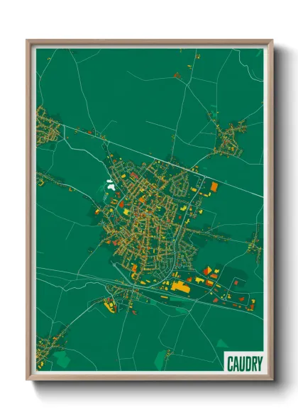 Une affiche de carte sur Caudry