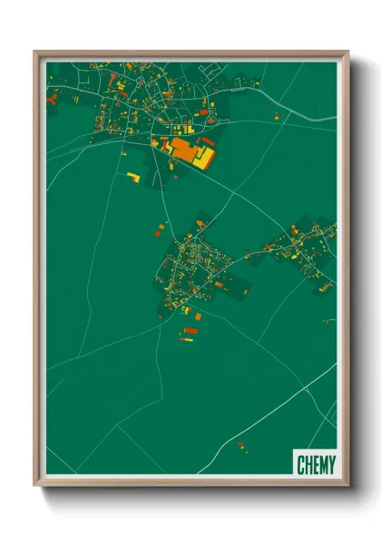 Une affiche de carte sur Chemy