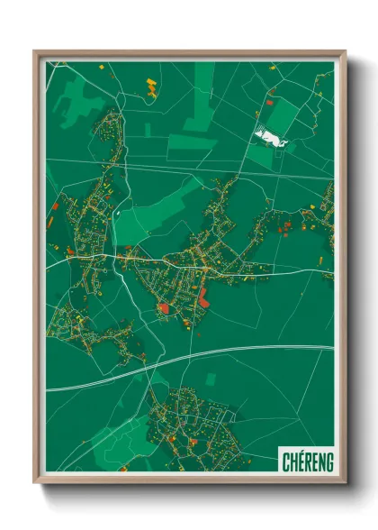 Une affiche de carte sur Chéreng