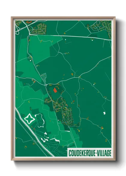 Une affiche de carte sur Coudekerque-Village