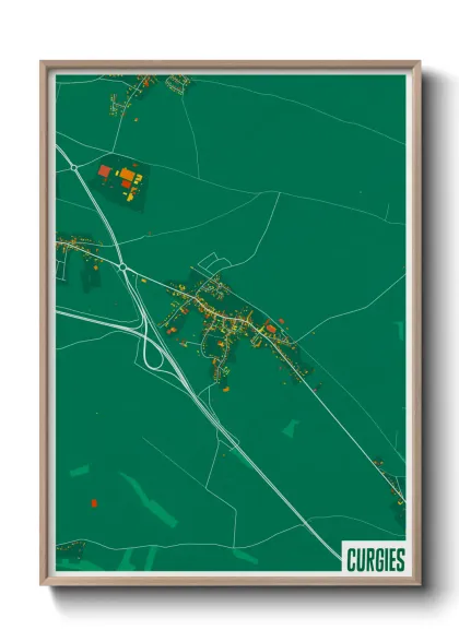 Une affiche de carte sur Curgies