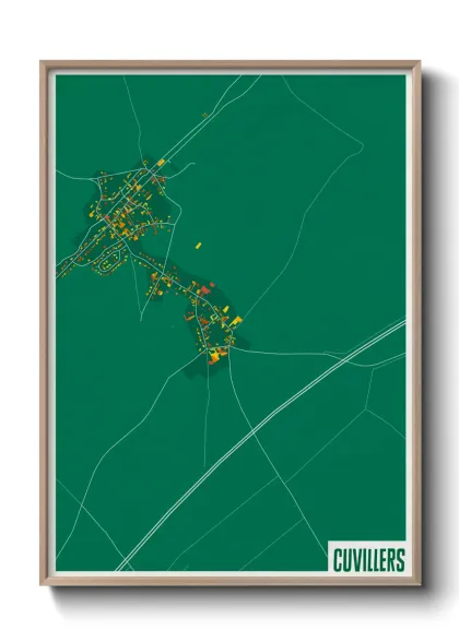 Une affiche de carte sur Cuvillers