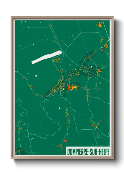 Une affiche de carte sur Dompierre-sur-Helpe