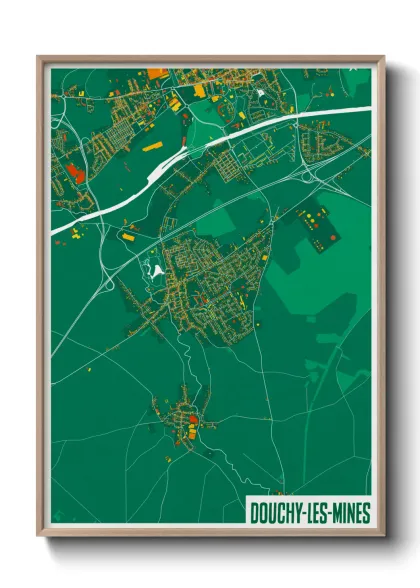 Une affiche de carte sur Douchy-les-Mines