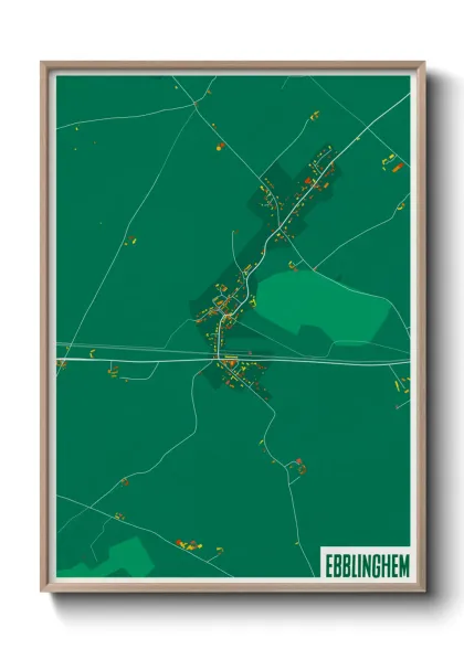 Une affiche de carte sur Ebblinghem