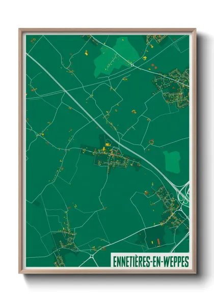 Une affiche de carte sur Ennetières-en-Weppes