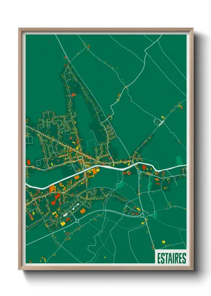 Une affiche de carte sur Estaires
