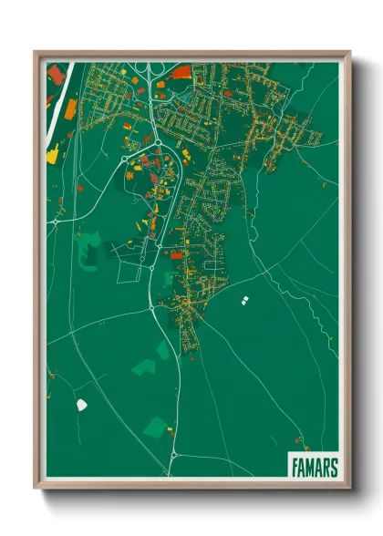 Une affiche de carte sur Famars
