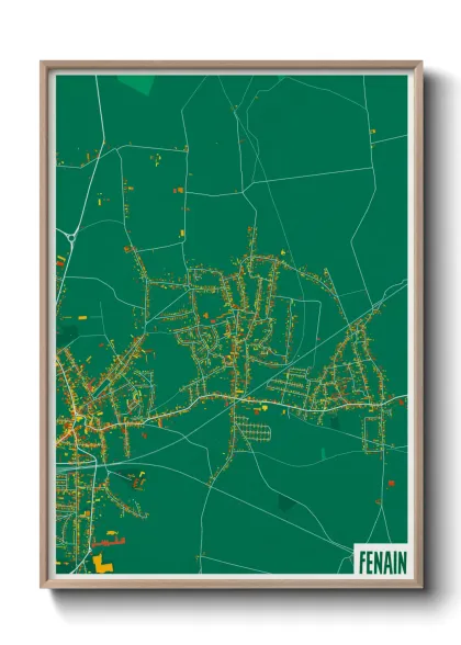 Une affiche de carte sur Fenain