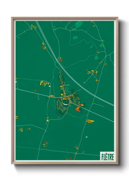 Une affiche de carte sur Flêtre