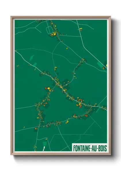 Une affiche de carte sur Fontaine-au-Bois