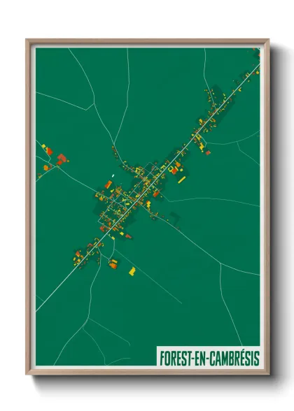 Une affiche de carte sur Forest-en-Cambrésis