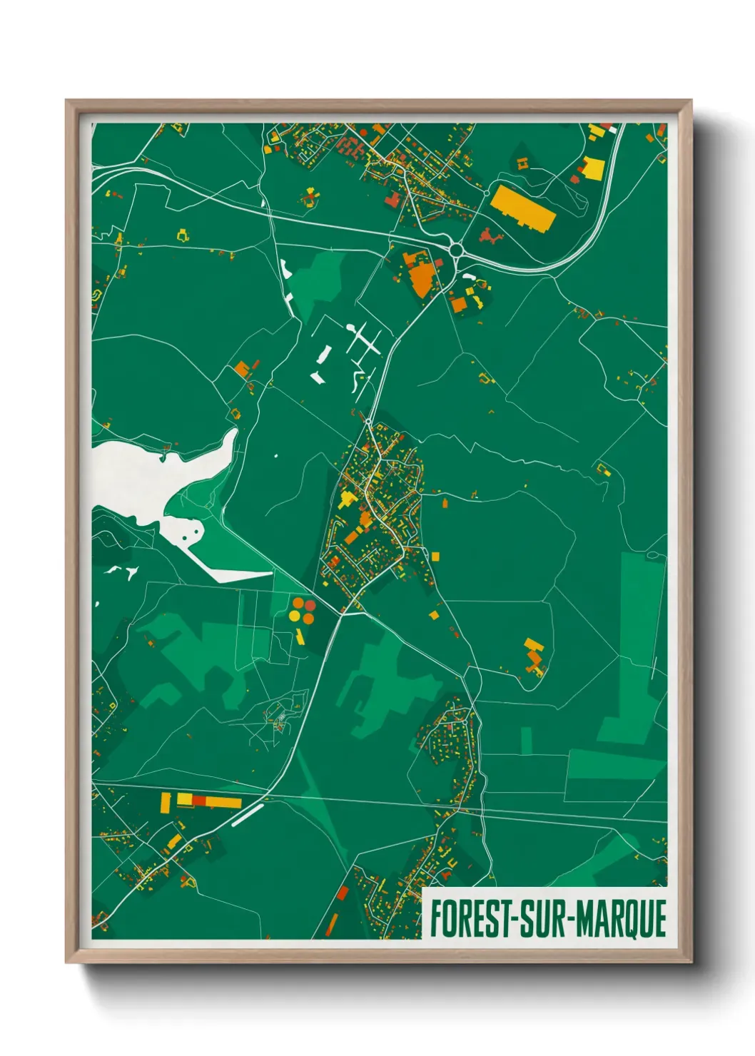 Un poster carte Forest-sur-Marque