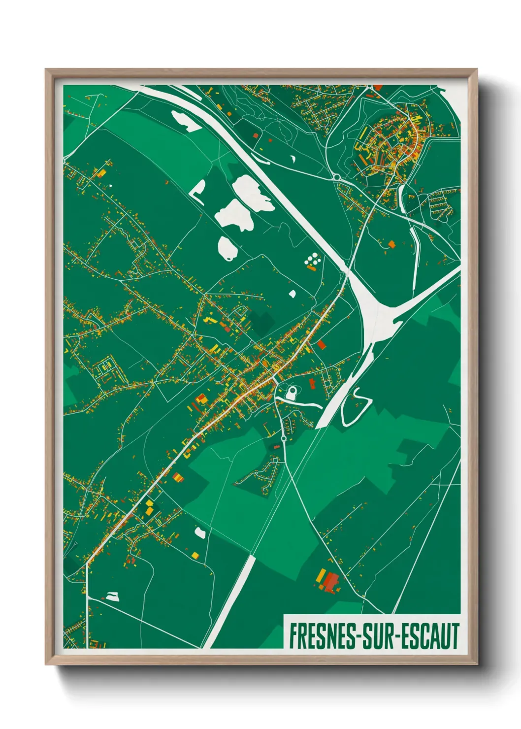 Un poster carte Fresnes-sur-Escaut
