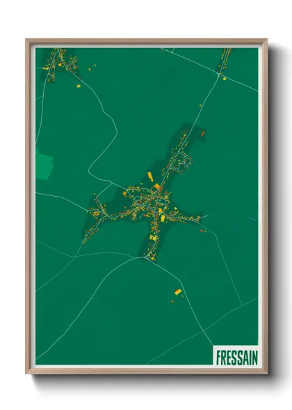 Une affiche de carte sur Fressain