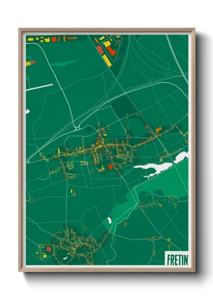 Une affiche de carte sur Fretin