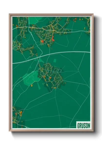 Une affiche de carte sur Gruson