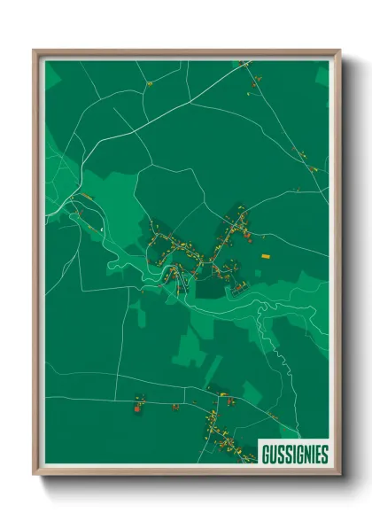 Une affiche de carte sur Gussignies