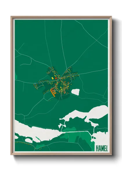 Une affiche de carte sur Hamel
