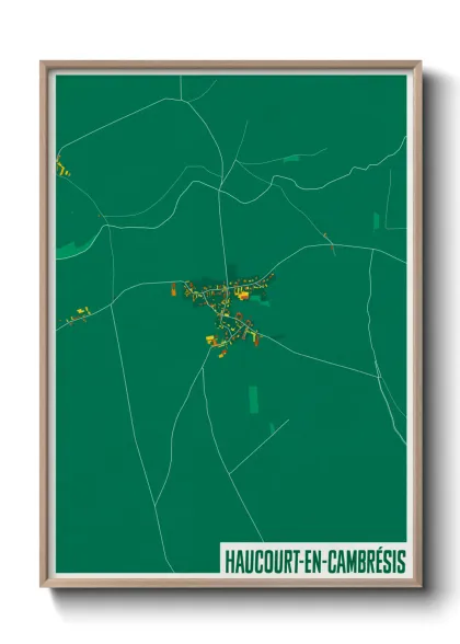 Une affiche de carte sur Haucourt-en-Cambrésis