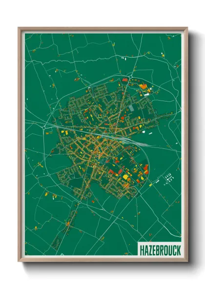 Une affiche de carte sur Hazebrouck