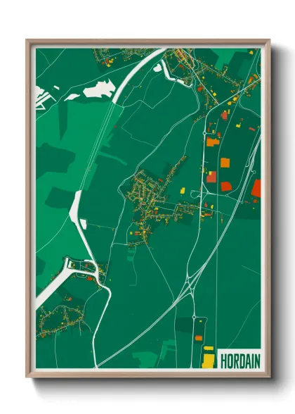 Une affiche de carte sur Hordain