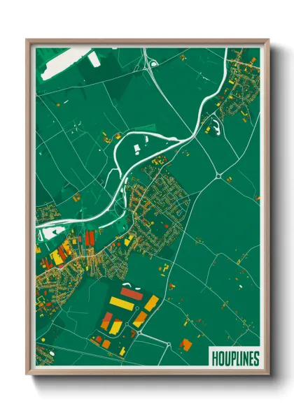 Une affiche de carte sur Houplines