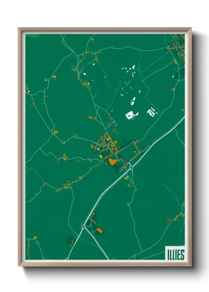 Une affiche de carte sur Illies