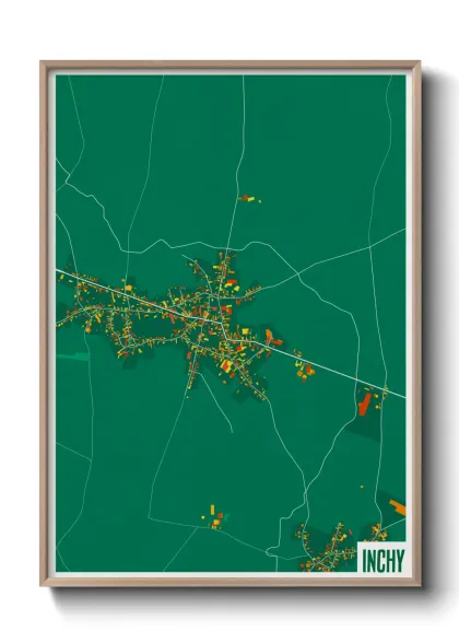 Une affiche de carte sur Inchy